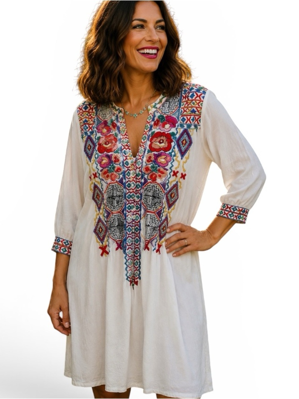 Johnny Was Biya Lizbet heavily embroidered tunic/dress NWT